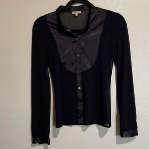 Emporio Armani Tuxedo Black Button Down Blouse
